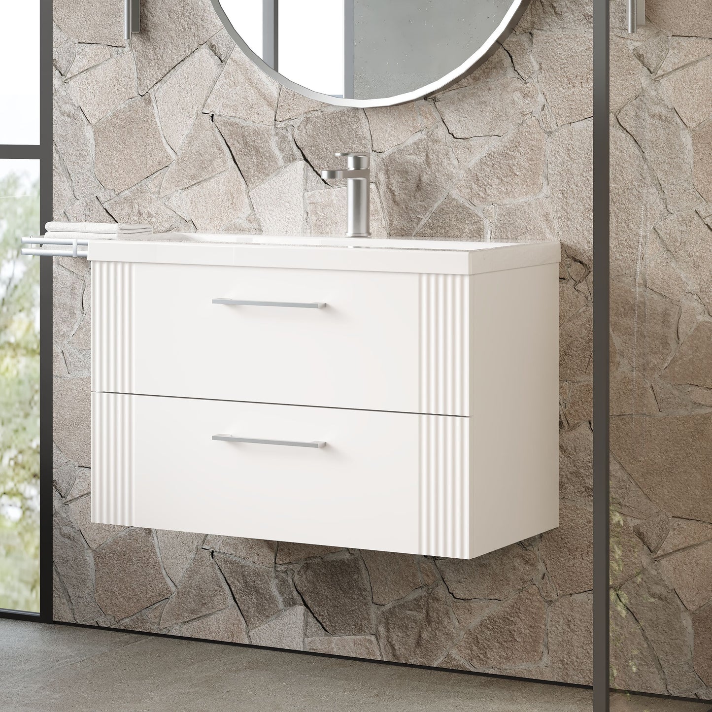 Deco 800mm Wall Hung 2-Drawer Unit