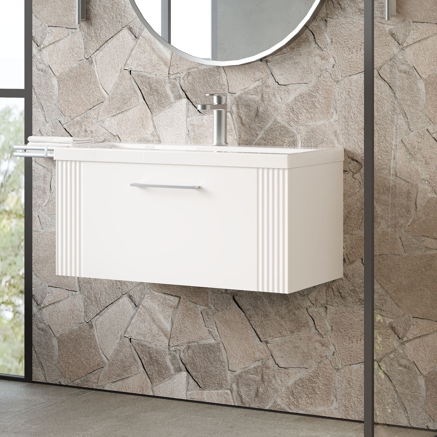 Deco 800mm Wall Hung Single Drawer Unit