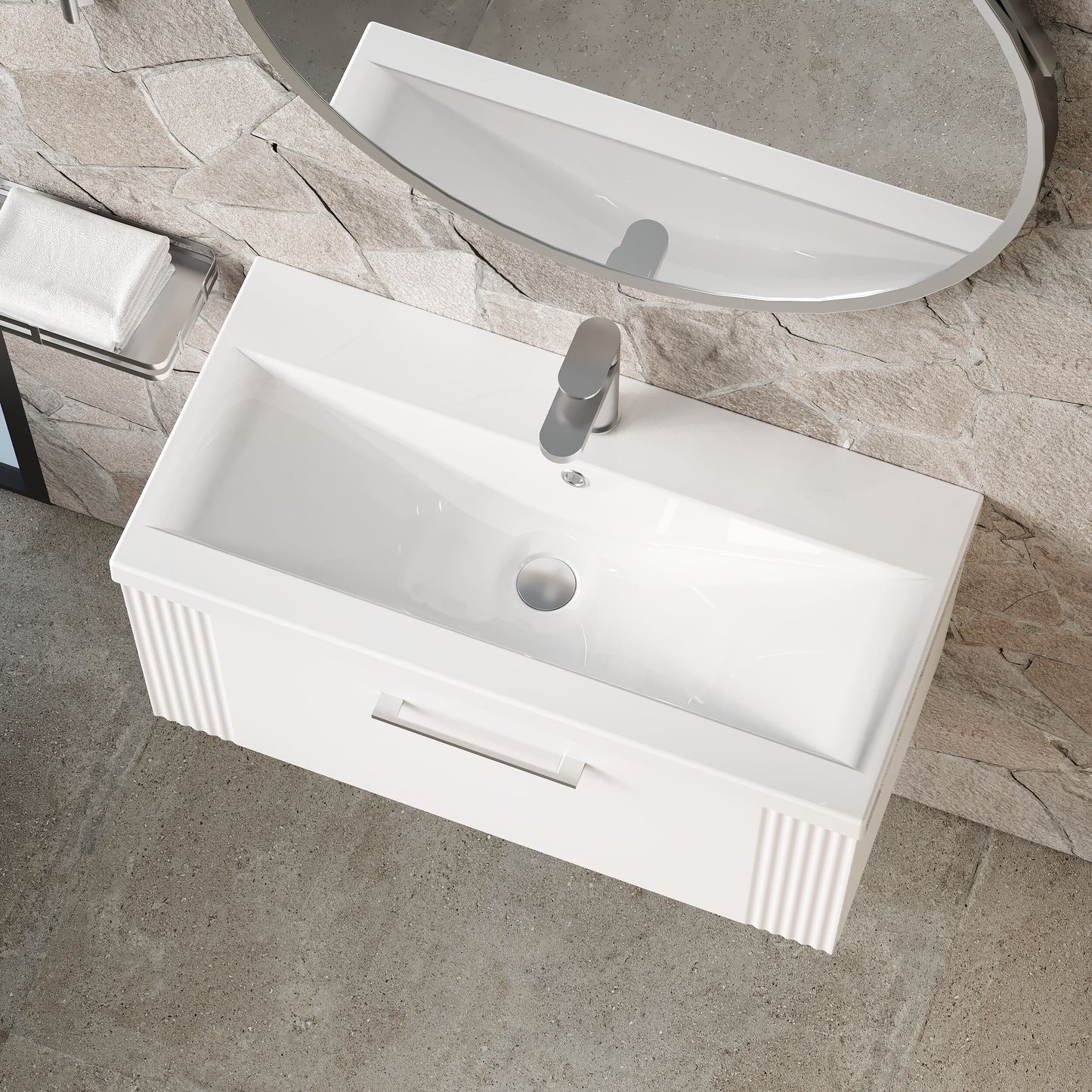 Deco 800mm Wall Hung Single Drawer Unit