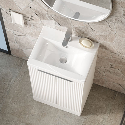 Fluted 500mm Floor Standing 2-Door Unit