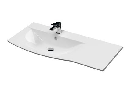 Sarenna Curved Left Hand 1 Tap Hole Polymarble Basin 700mm