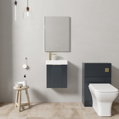 Nuie 400mm Wall Hung Cloakroom Unit With Soft Close Toilet, Tap, Cistern & Flush Plate