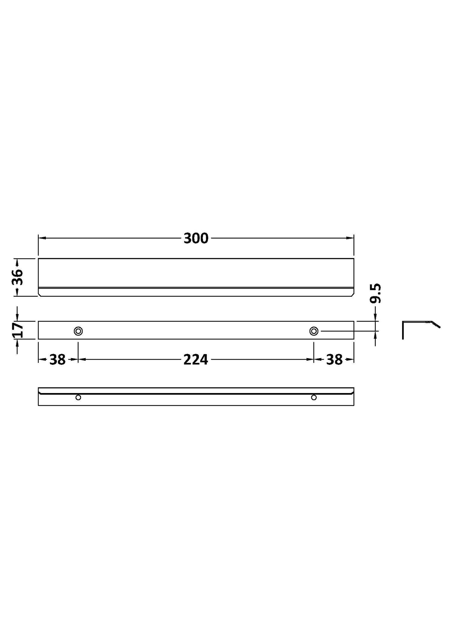 Finger Pull Handle 300mm