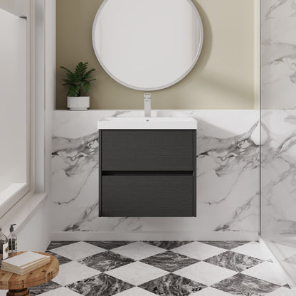 Nuie Havana 600mm Wall Hung 2 Drawer Vanity Unit & Basin