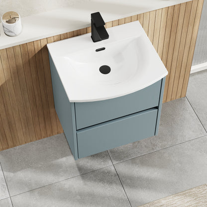 Nuie Havana 500mm Wall Hung 2 Drawer Vanity Unit with Basin