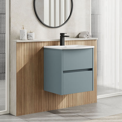Nuie Havana 500mm Wall Hung 2 Drawer Vanity Unit with Basin