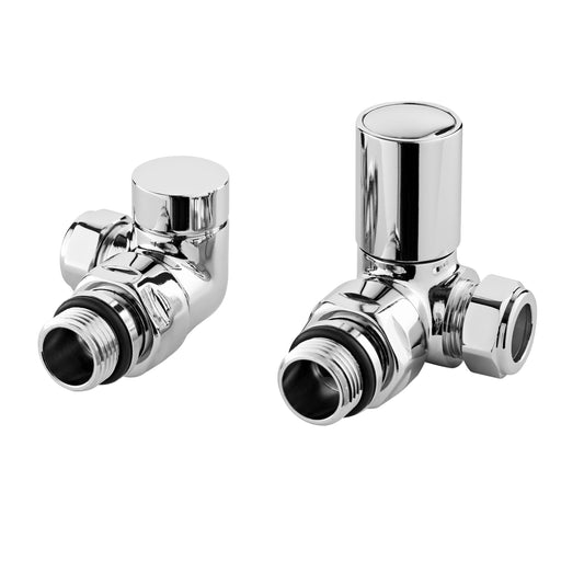 Nuie Chrome Corner Radiator Valve Pack (Pairs)