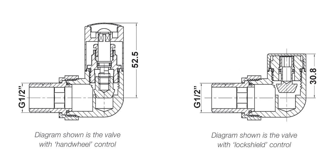 Nuie Chrome Corner Radiator Valve Pack (Pairs)