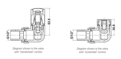 Nuie Chrome Corner Radiator Valve Pack (Pairs)