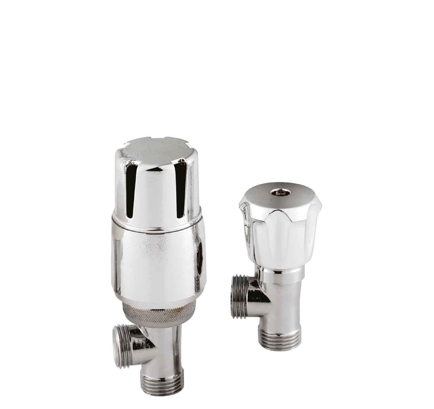 Nuie Chrome Angled Thermostatic Radiator Valve Pack