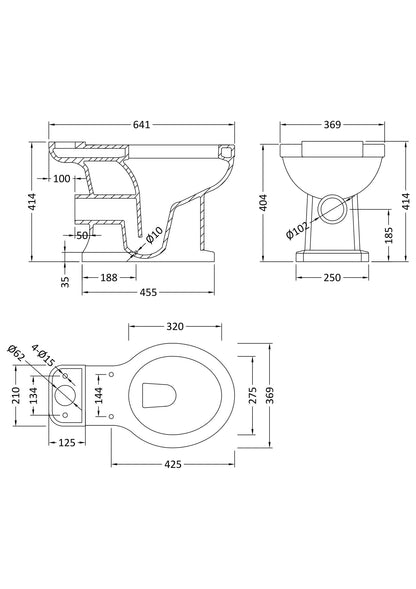 Hunton Universal Close Couple Pan