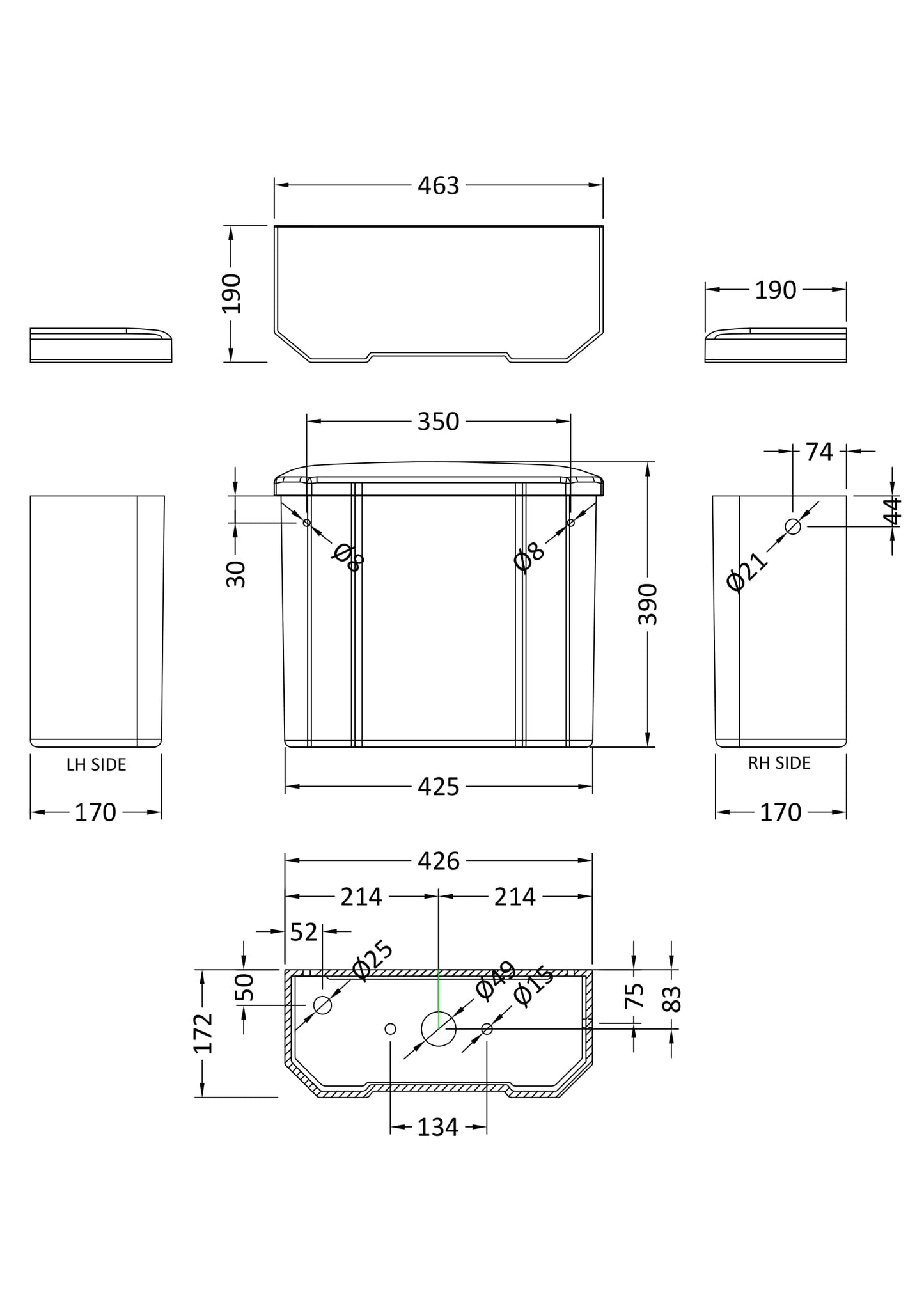 Hunton Close Coupled Cistern & Fittings