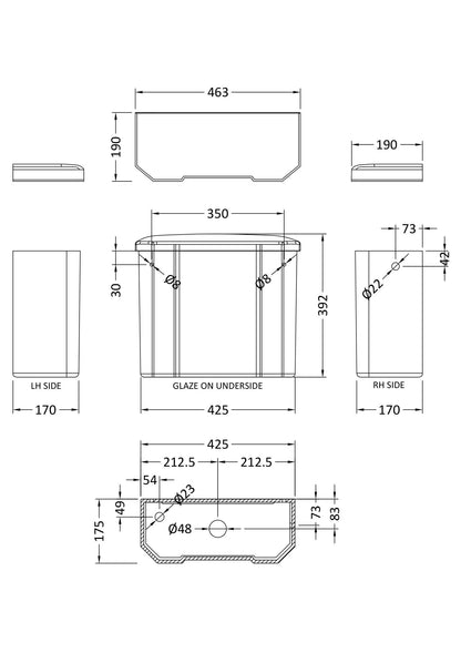 Hunton low/Medium Level Cistern