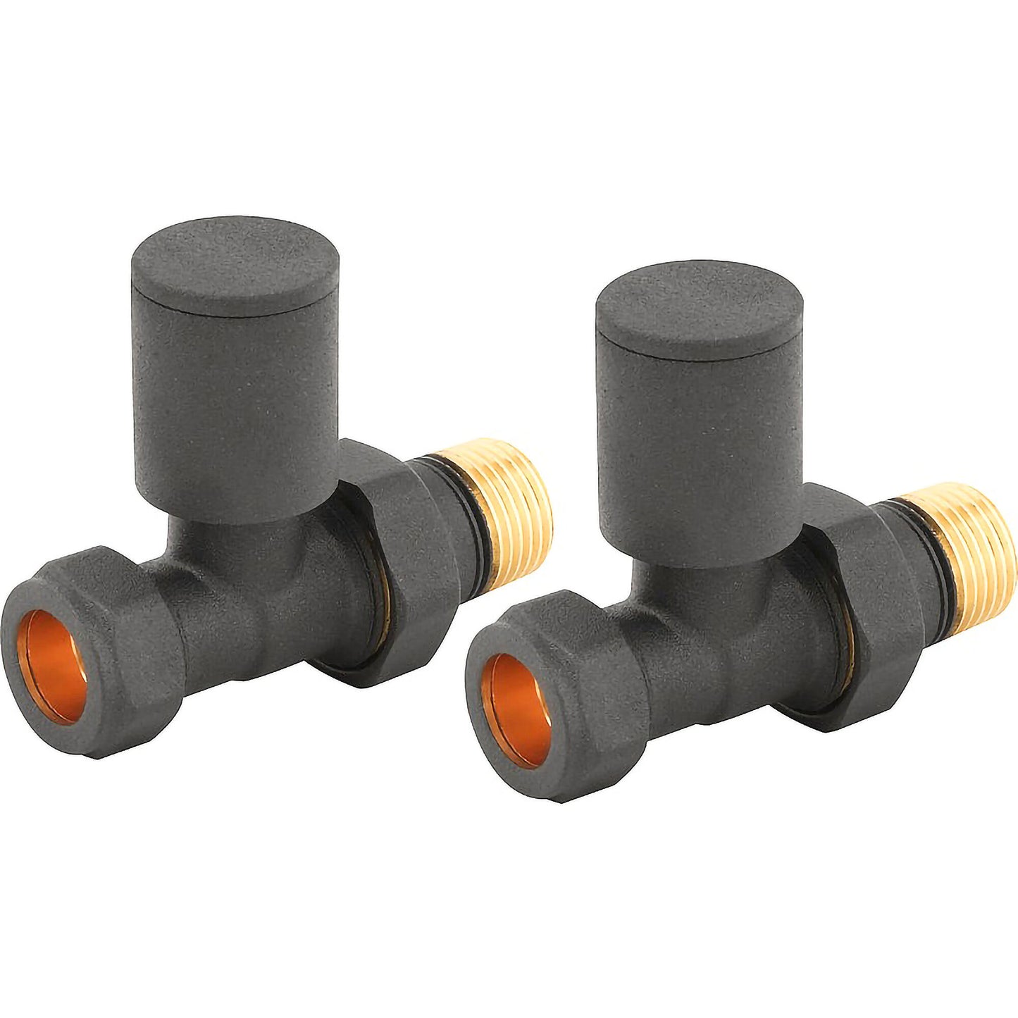 Nuie Choice Anthracite Straight Radiator Valves