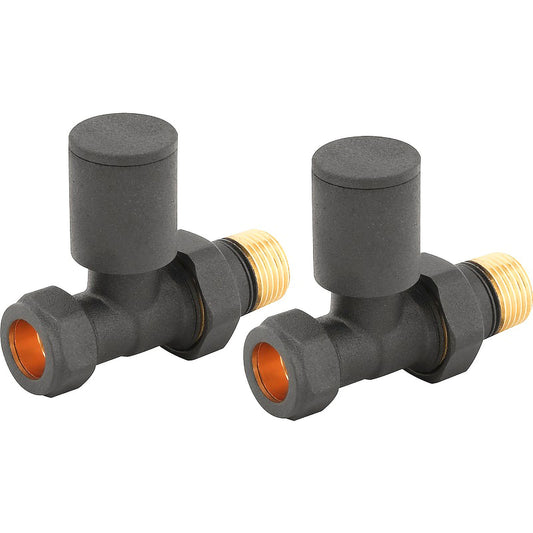 Nuie Choice Anthracite Straight Radiator Valves