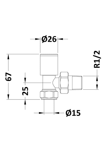 Nuie Choice Anthracite Straight Radiator Valves