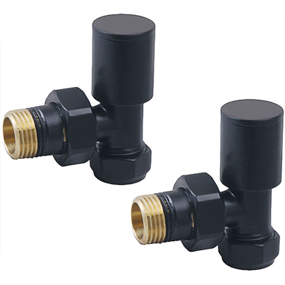 Nuie Choice Black Straight Radiator Valves