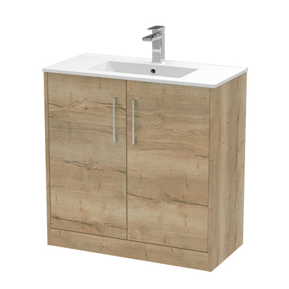 Hudson Reed Juno 800mm 2-Door Floor Standing Vanity Unit with 1 Tap Hole Basin