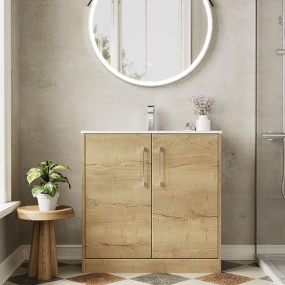 Hudson Reed Juno 800mm 2-Door Floor Standing Vanity Unit with 1 Tap Hole Basin