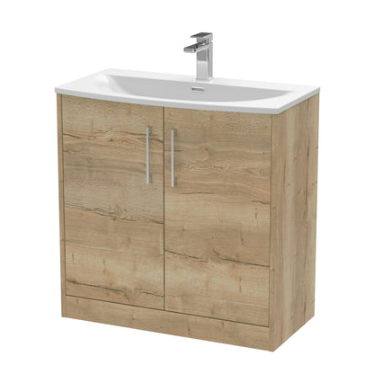Hudson Reed Juno 800mm Floor Standing 2-Door Vanity Unit & Basin