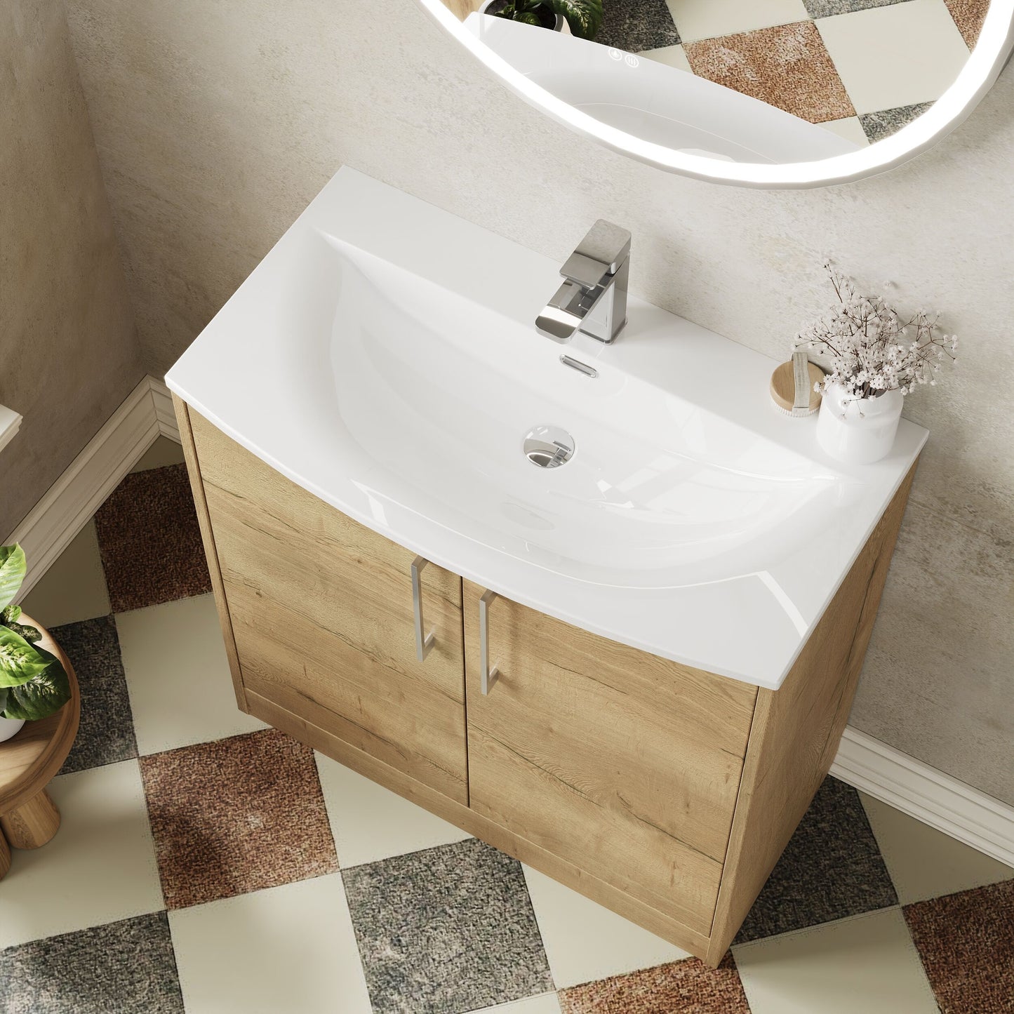 Hudson Reed Juno 800mm Floor Standing 2-Door Vanity Unit & Basin