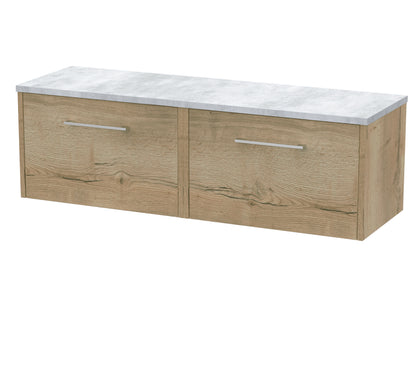 Hudson Reed Juno 1200mm Wall Hung Vanity Unit With Laminate Worktop & Handles