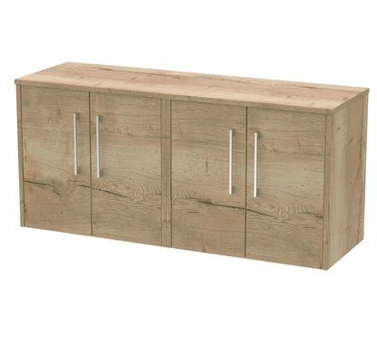 Hudson Reed Juno 1200mm Autumn Oak Wall Hung Vanity Unit With Worktop