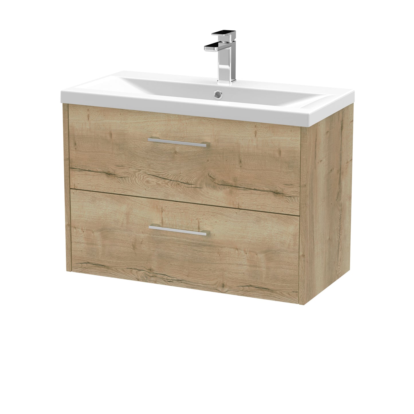 Hudson Reed Juno 800mm Wall Hung 2-Drawer Vanity Unit with 1 Tap Hole Basin