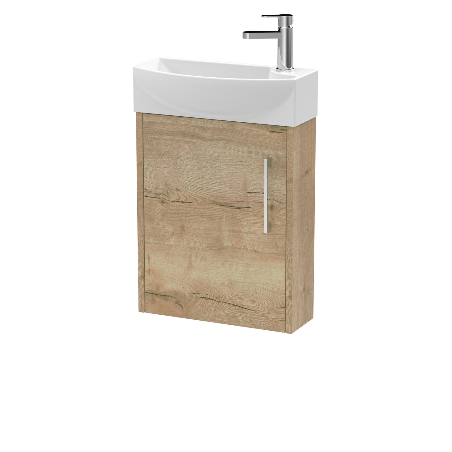 Hudson Reed Juno Compact 440mm Left Hand Wall Hung Vanity Unit With 1 Tap Hole Basin