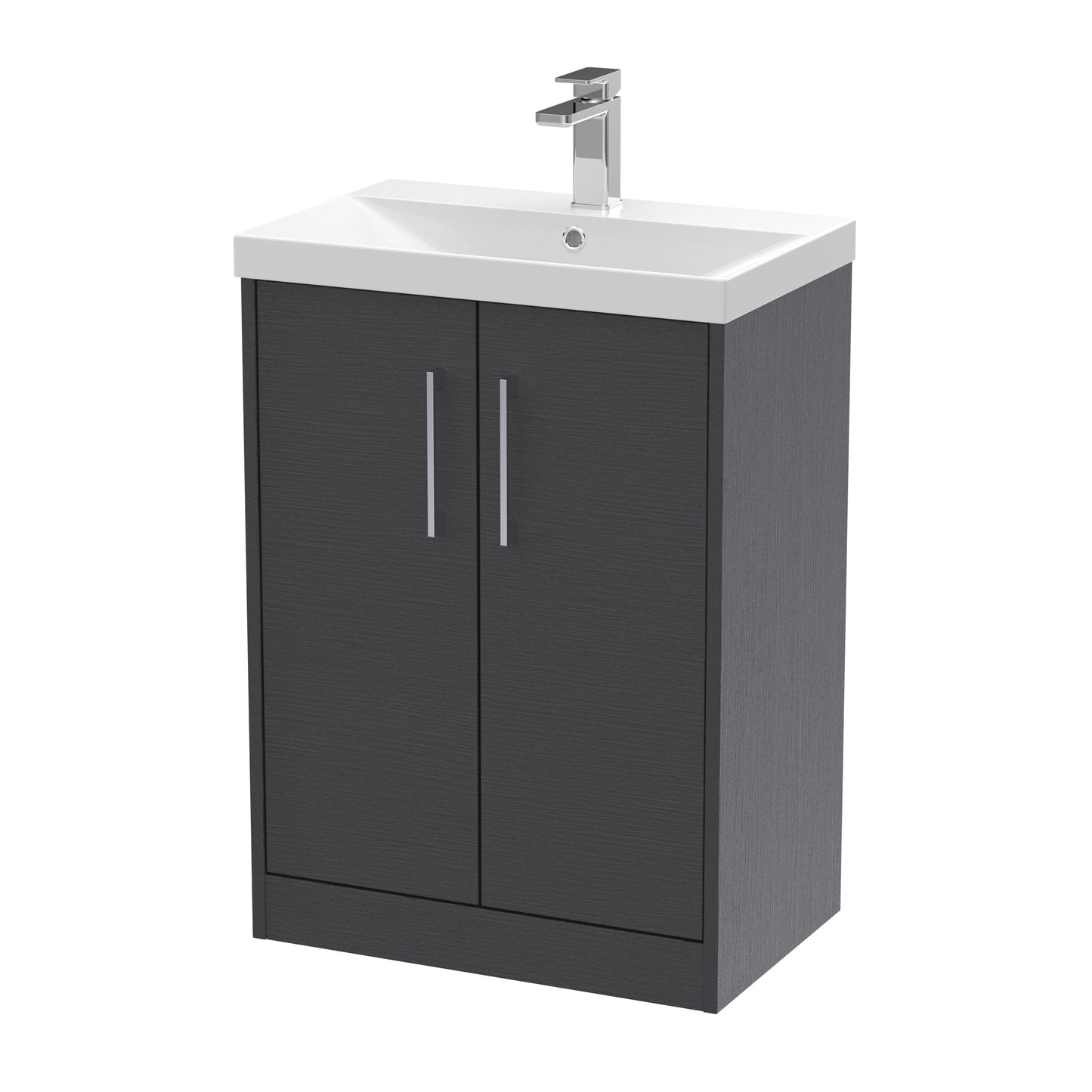 Hudson Reed Juno 600mm Floor Standing 2-Door Vanity Unit with Thin-Edge 1 Tap Hole Basin