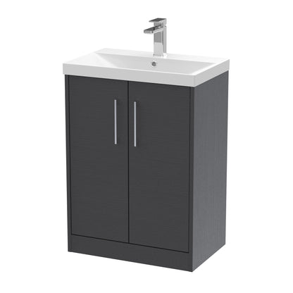 Hudson Reed Juno 600mm Floor Standing 2-Door Vanity Unit with Thin-Edge 1 Tap Hole Basin