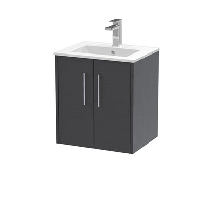 Hudson Reed Juno 500mm Wall Hung 2-Door Vanity Unit with 1 Tap Hole Basin
