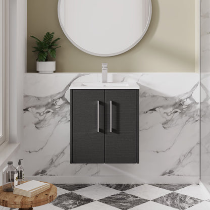 Hudson Reed Juno 500mm Wall Hung 2-Door Vanity Unit with 1 Tap Hole Basin