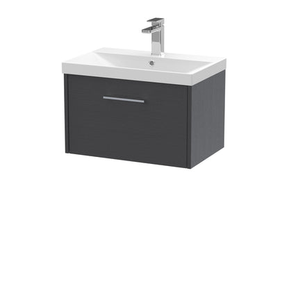 Hudson Reed Juno 600mm Wall Hung Single Drawer Vanity Unit With Thin-Edge 1 Tap Hole Basin