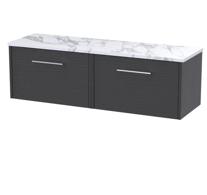 Hudson Reed Juno 600mm Wall Hung Single Drawer Vanity Unit With Laminate Worktop