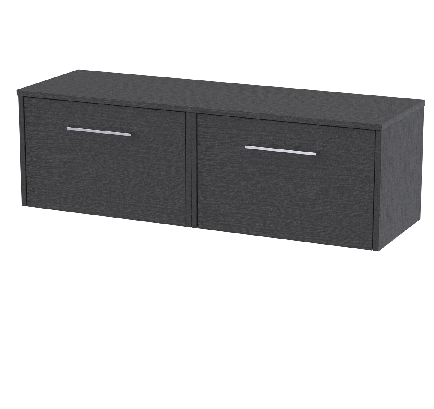 Hudson Reed Juno 1200mm Graphite Grey Wall Hung 2-Drawer Vanity Unit With Worktop