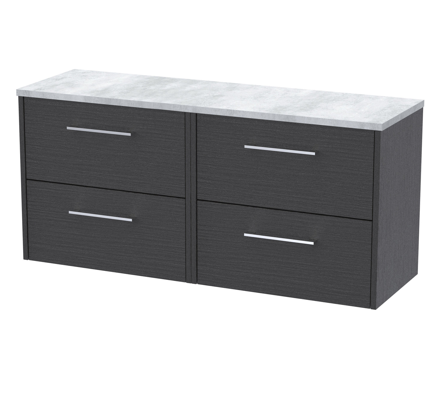 Hudson Reed Juno 1200mm Wall Hung 4-Drawer Vanity Unit With Laminate Worktop & Handles