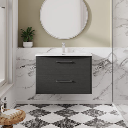 Hudson Reed Juno 800mm Wall Hung 2-Drawer Vanity Unit With 1 Tap Hole Basin