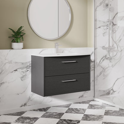 Hudson Reed Juno 800mm Wall Hung 2-Drawer Vanity Unit With 1 Tap Hole Basin