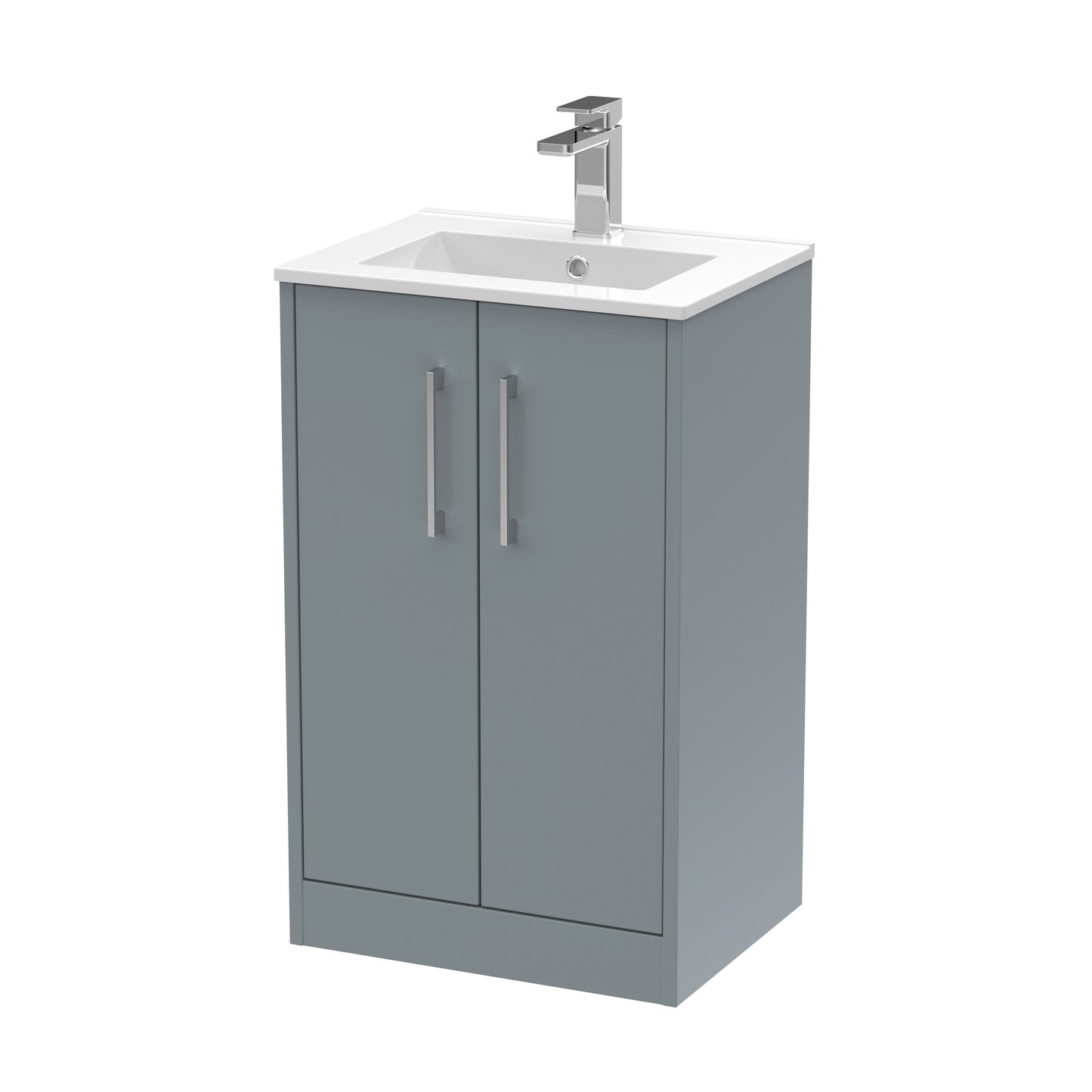 Hudson Reed Juno 500mm Floor Standing 2-Door Vanity Unit with 1 Tap Hole Basin
