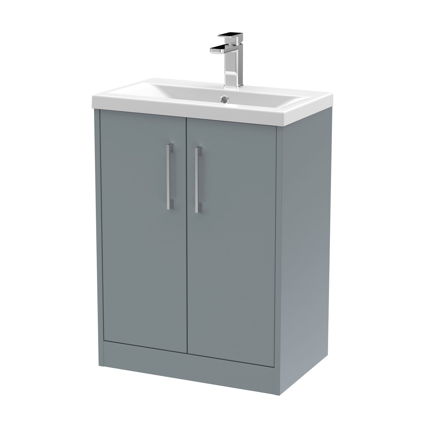 Hudson Reed Juno 600mm Floor Standing 2-Door Vanity Unit with 1 Tap Hole Basin
