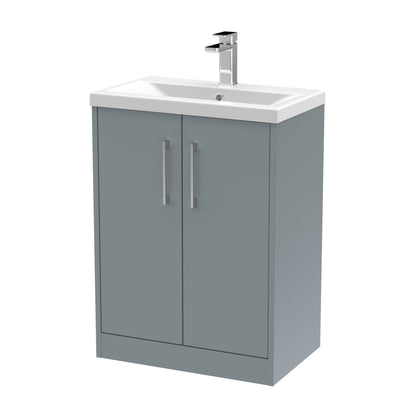 Hudson Reed Juno 600mm Floor Standing 2-Door Vanity Unit with 1 Tap Hole Basin