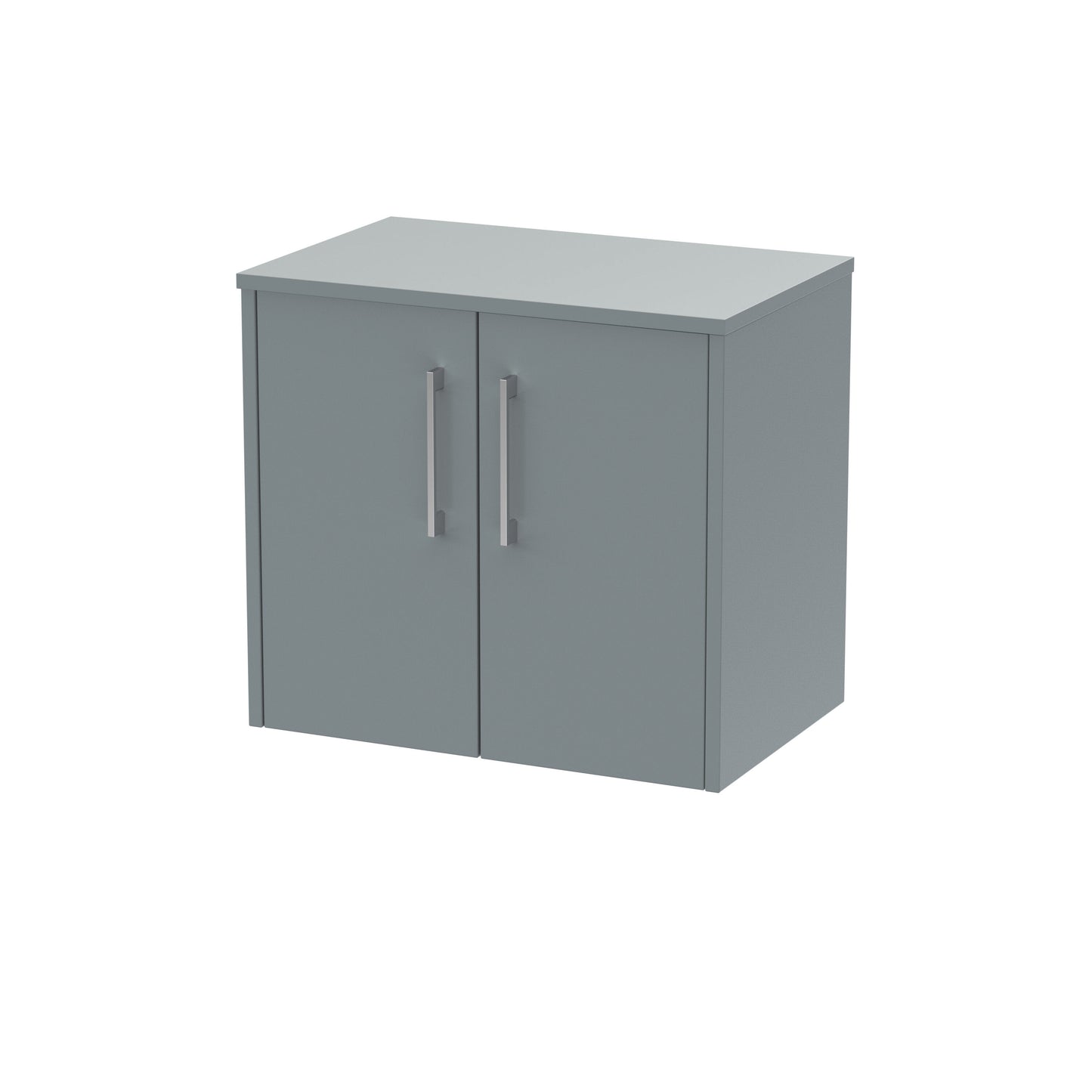 Hudson Reed Juno 600mm Coastal Grey Wall Hung 2-Door Vanity Unit With Worktop