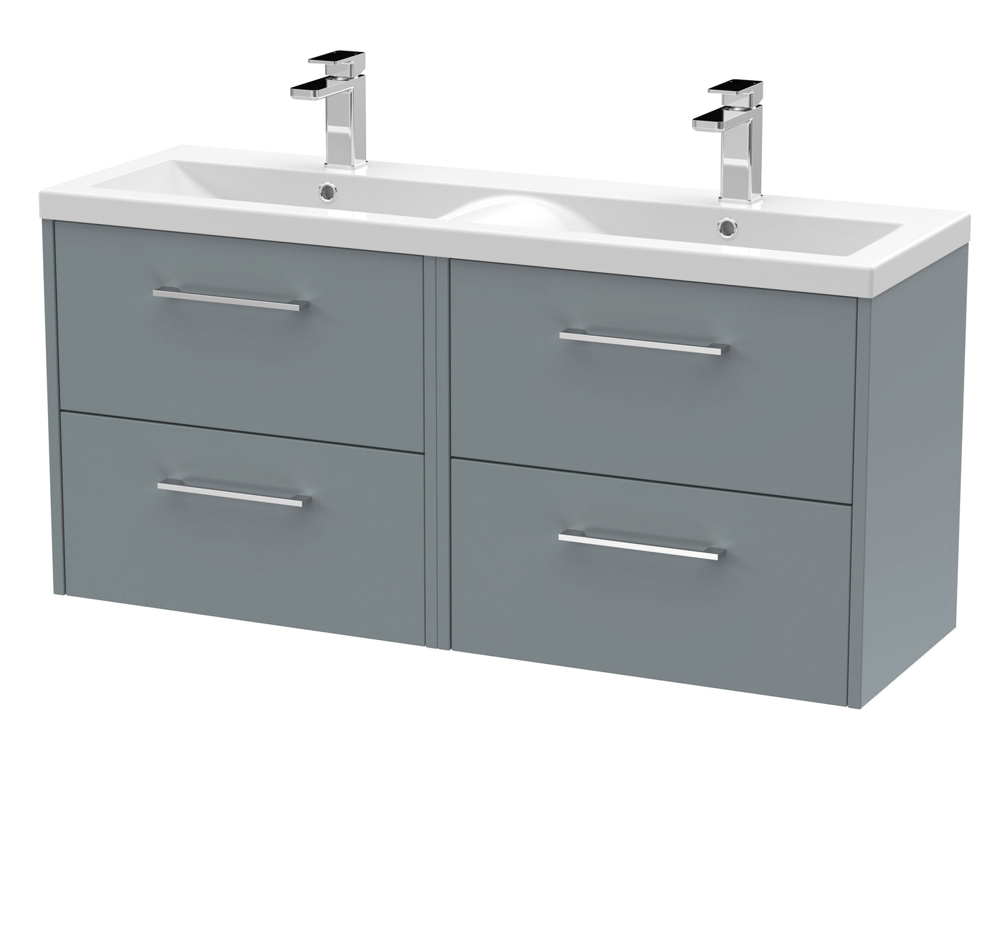 Hudson Reed Juno 1200mm Wall Hung 4-Door Double Basin Vanity Unit