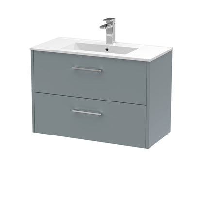 Hudson Reed Juno 800mm Wall Hung 2-Drawer Vanity Unit with 1 Tap Hole Basin