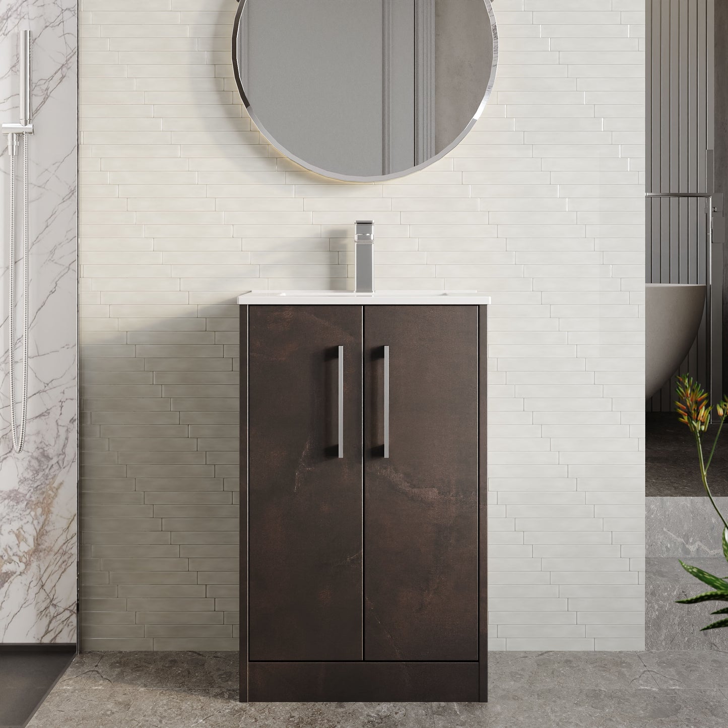 Hudson Reed Juno 500mm Floor Standing 2 Door Vanity Unit With Basin