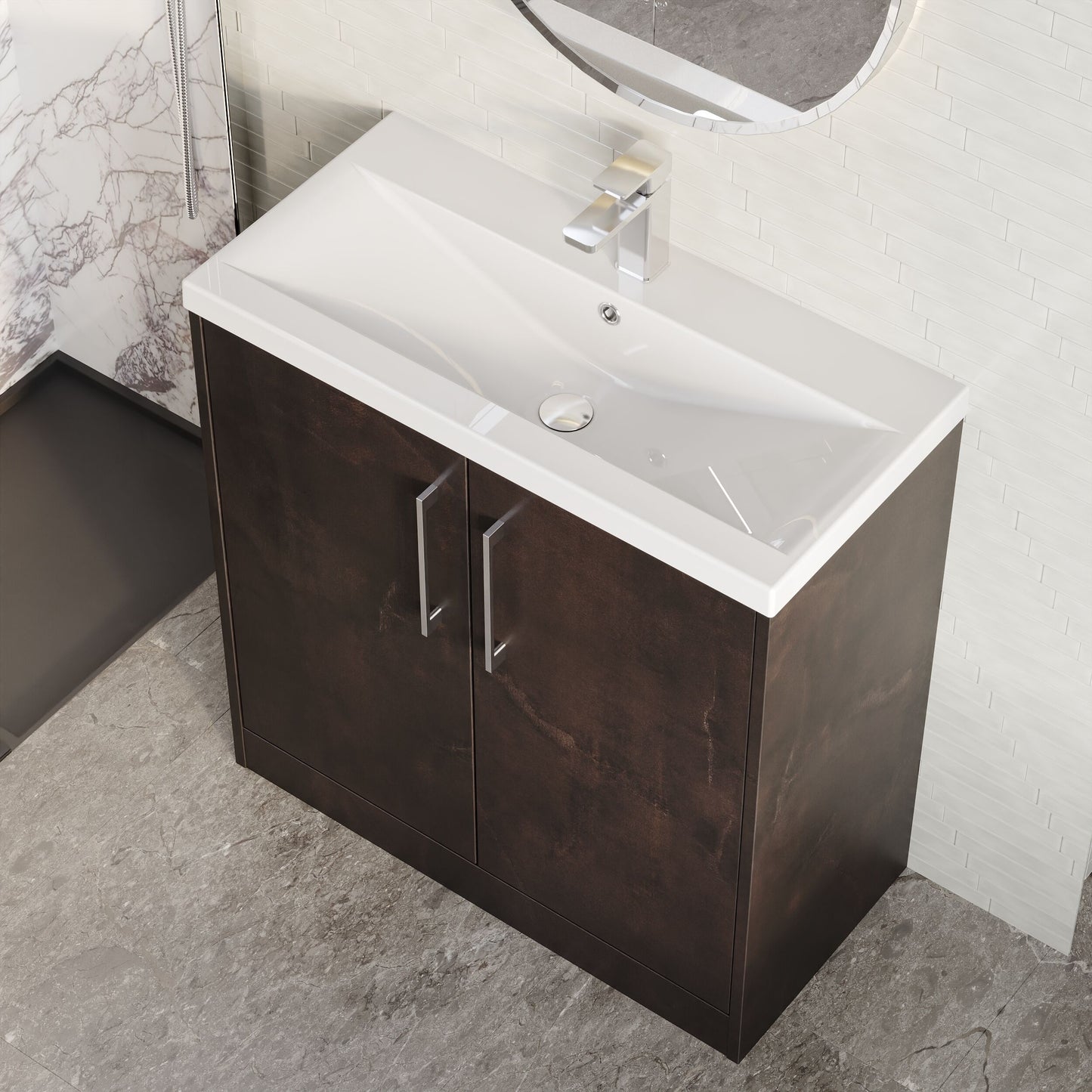 Hudson Reed Juno 800mm Floor Standing 2 Door Vanity Unit with Basin