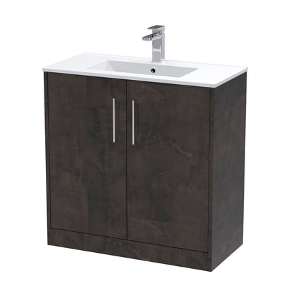 Hudson Reed Juno 800mm Floor Standing 2 Door Vanity Unit with Basin