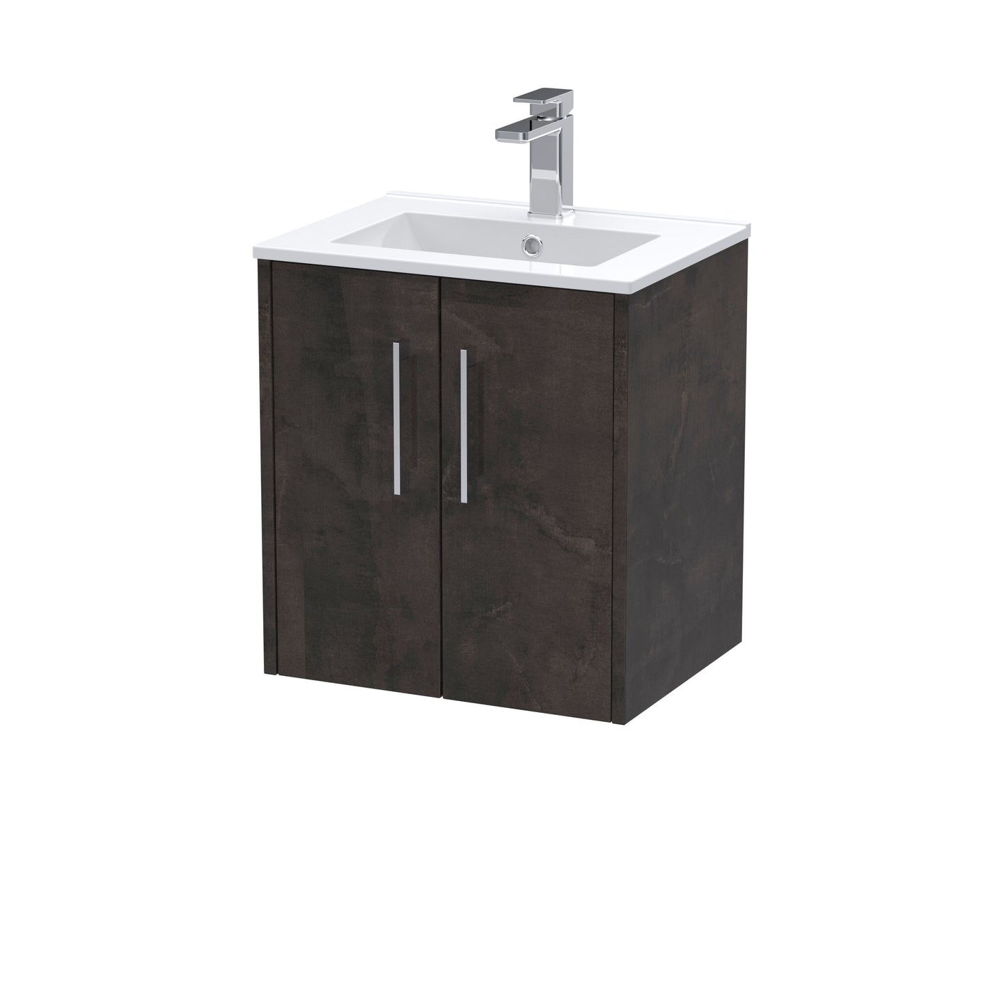 Hudson Reed Juno 500mm Wall Hung 2 Door Vanity Basin Unit With Ceramic Basin