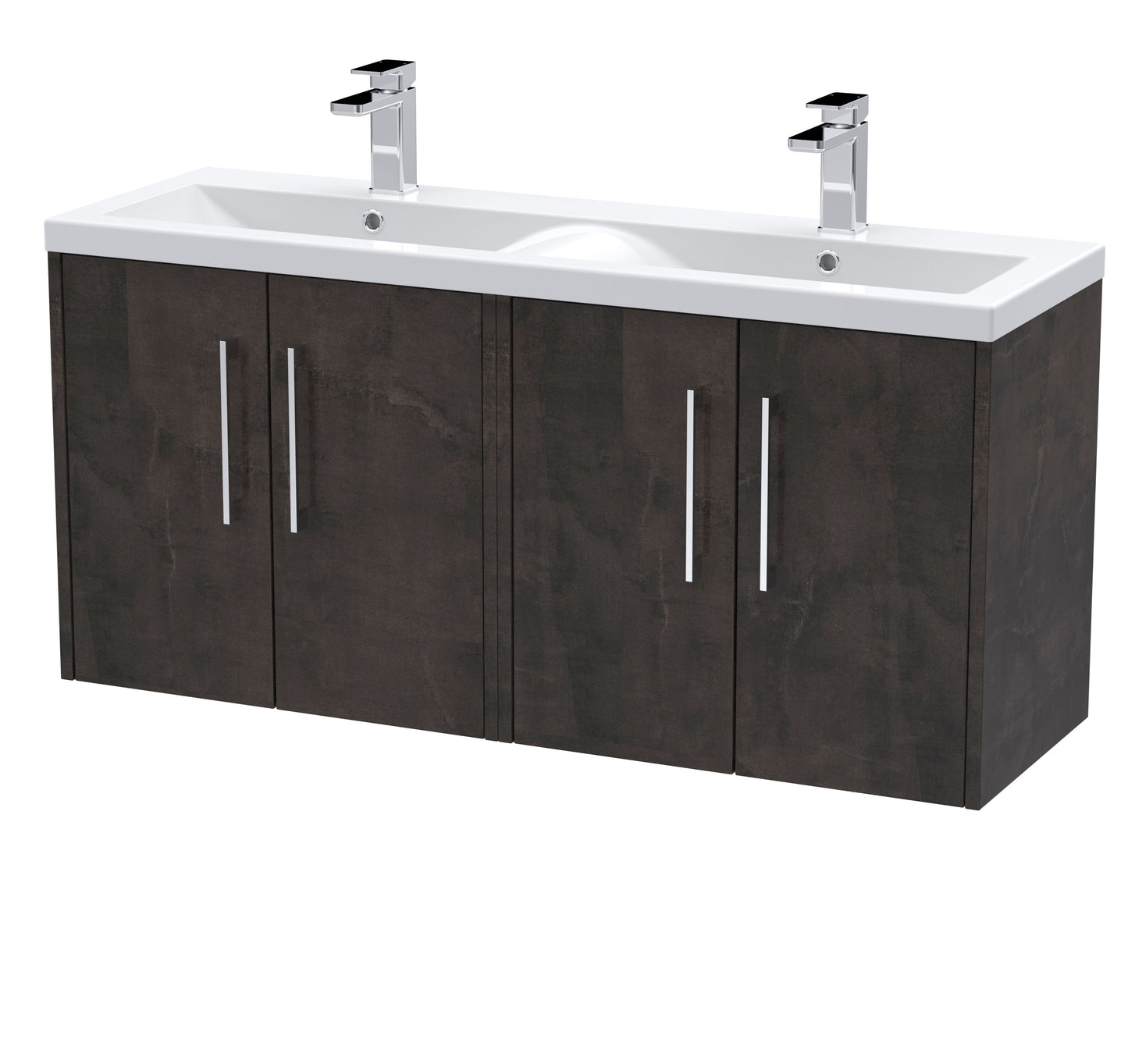 Hudson Reed Juno 1200mm Wall Hung 4 Door Vanity Unit with Double Basin